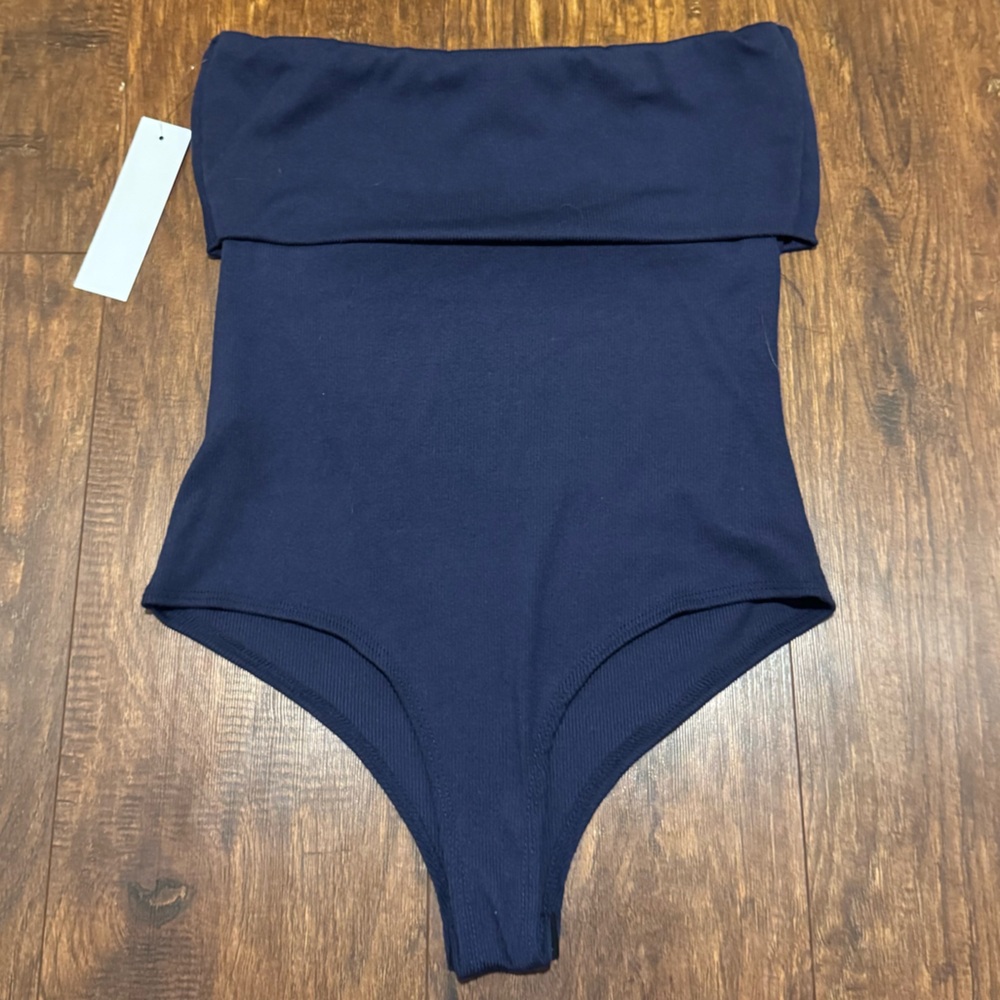 NWT Strapless Navy Blue Bodysuit | Large - Picture 3 of 8
